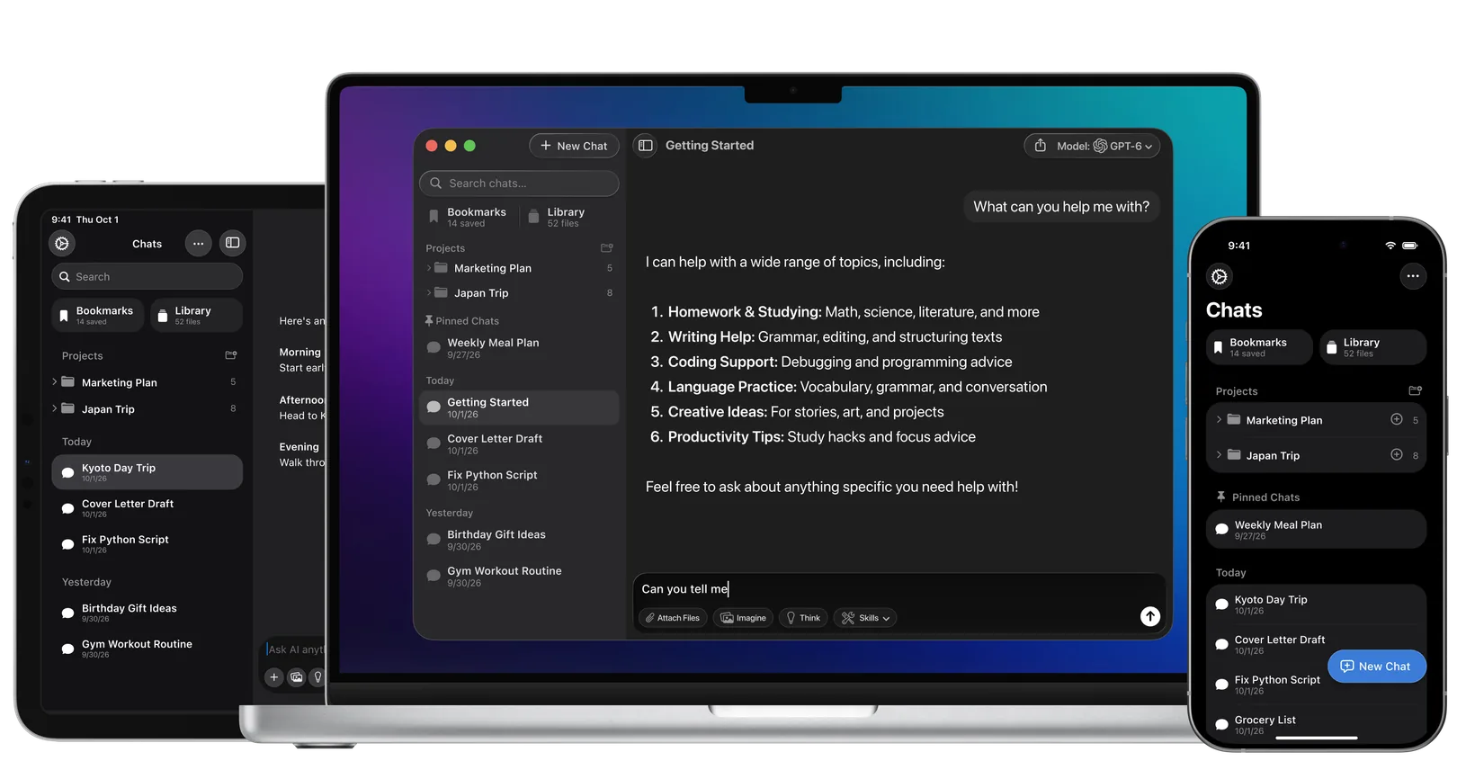 Fello AI running on Mac, iPad, and iPhone