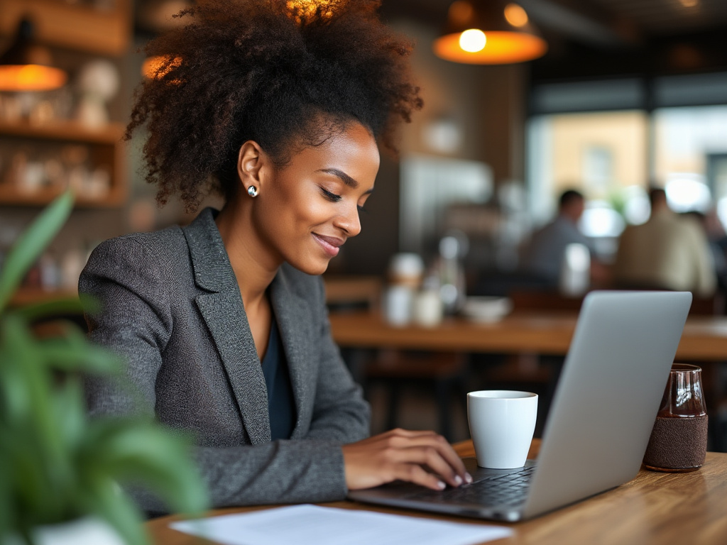 a person creating a content in a coffeeshop.