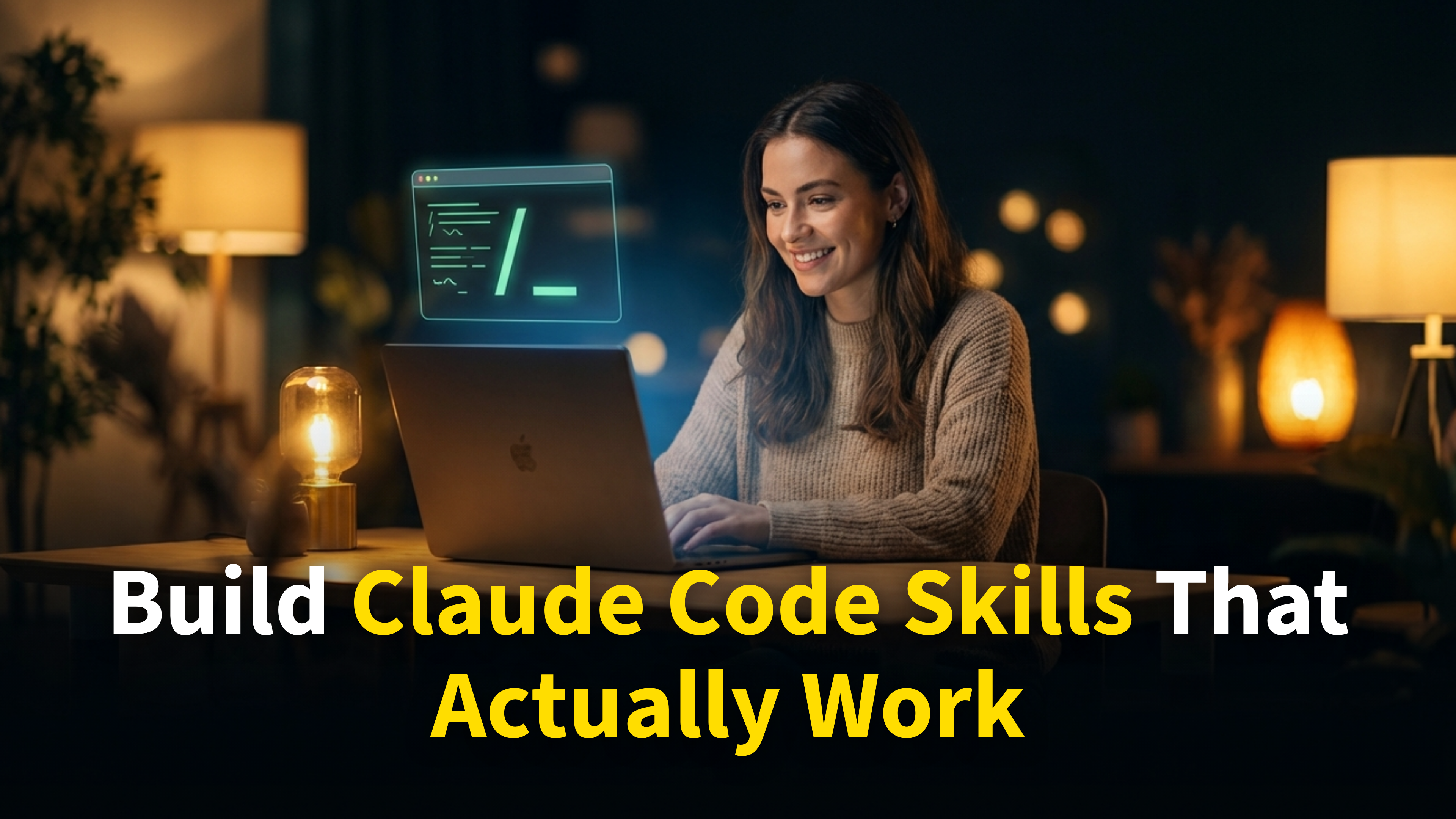 A person confidently using Claude Code skills at a laptop — a beginner's guide to creating custom Claude Code skills that work without any coding