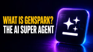 What Is Genspark? The AI Super Agent thumbnail featuring bold yellow and white text beside a glowing Genspark app icon with slide-building and phone-call symbols.